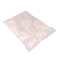 50PCS Aspire Clear Frosted Plastic Bag Zipper Slide Reclosable Bag for Cosmetic Shoes Clothes-12 x 15 3/4 inch