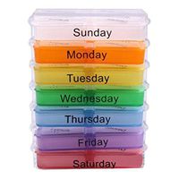 Polytree Weekly 7-Days Pills Case Organizer (Muliti-Color)