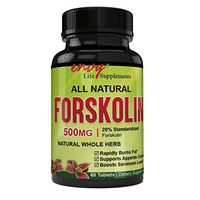 Naturally Occurring Plant Based Forskolin 500mg 100% Natural, Max Strength Premium Grade Forskolin Extract, Fat Burner, Natural Weight Loss, Targeted Stubborn Fat Cells, Non-GMO