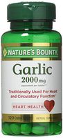 Nature's Bounty Garlic, 2000mg, 120 Coated Tablets (Pack of 2)