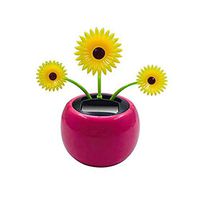 BBFairy Solar Powered Dancing Flower Sunflower Toy - Car Decor Solar Powered Happy Dancing Sunflower Car Dashboard Office Desk Home Decor The Pot Office Desk Display (A)