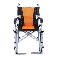 ChenCheng Wheelchair Folding Portable Manual Push The Elderly Scooter Elderly Travel Scooter Solid tire with Brake Medical Supplies (Color : Black)