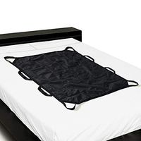 Multipurpose 43” x 36” Positioning Bed Pad with Reinforced Handles by ZHEEYI - Reusable & Washable Patient Sheet for Turning, Lifting & Repositioning - Double-Sided Nylon Fabric, Black
