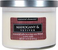 Candle lite 1542293 14.75 Oz Mahogany & Vetiver Essential Elements 3 Wick Jar Candle With Metal Lid