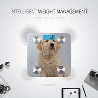 LYAOE Bluetooth Body Fat Scale Golden Retriever Puppy Isolated On Blue Smart Wireless Scale with LCD Display Measuring Body Weight Bmi and Health Digital Scale