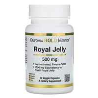 California Gold Nutrition Royal Jelly 500 mg 30 Veggie Caps, Milk-Free, Egg-Free, Fish Free, Gluten-Free, Peanut Free, Treenut Free, Shellfish Free, Salt-Free, Soy-Free, Sugar-Free, Vegetarian, CGN