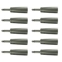 10 Pack: XLR Male to 1/4" (TS) Adapter