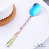 1PCS Colorful Coffee Spoon 304 Stainless Steel Long Handle-Stainless Steel Dinner Spoons-Stainless Steel Spoon with Long Handle-Great Soup Spoons for Home, Kitchen or Restaurant-Tools for Kitchen