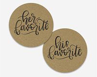 His Favorite & Her Favorite Wedding Stickers, Choose Your Colors, Wedding Favor Stickers (#488-1-BK-KR)
