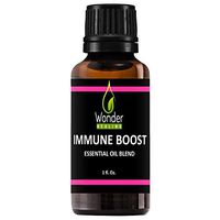 Immune Boost (comparable to Thieves Oil) 100% Natural Germ Fighter Essential Oil Blend Clove, Cinnamon, Lemon, Rosemary & Eucalyptus, by Wonder Healing (30 ml)