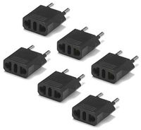 United States to Italy Travel Power Adapter to Connect North American Electrical Plugs to Italian outlets For Cell Phones, Tablets, eReaders, and More (6-Pack, Black)