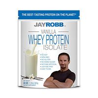 Jay Robb Whey Vanilla Isolate Protein Powder, Low Carb, Keto, Vegetarian, Gluten Free, Lactose Free, No Sugar Added, No Fat, No Soy, Nothing Artificial, Non-GMO, Best-Tasting (24 oz)