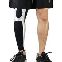 1Pcs Compression Leg Sleeves Knee Support Brace Sports, Calf Pain Relief, Improve Blood Circulation,Silver,L