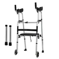 Adjustable Rollator Walkers, Folding Slides Rolling Ultra Walker, Lightweight Travel Walker with Hand Grip for Men and Women