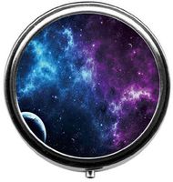 Eareeco - Different Stars Round Pill Case/Pill Box/Pill Case/Case- Three-Compartment Pill Box/Pill Case