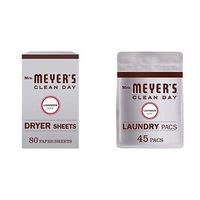 Mrs. Meyer’s Clean Day Dryer Sheets, Lavender Scent (Pack of 80) and Mrs. Meyer's Clean Day Laundry Pacs, Lavender, 45 CT