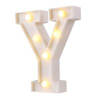 LED Marquee Letter Lights, 26 Alphabet Light Up Letters Sign Perfect for Night Light Wedding Birthday Party Home Bar Decoration Christmas Lamp(White,Y)