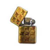 Chihuahua Dog - Gold Lighter Windproof Flip-Top Refillable with tin Gift Box