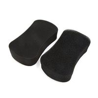 uxcell 2Pcs 8 Shaped Car Tire Wheel Hub Washing Cleaning Sponge Pad Cleaner Tool Black