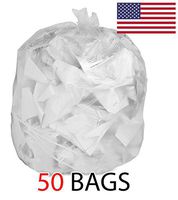 Ox Plastics 39 Gallon Recycle Trash Bags, 32 X 37, 1.5 mil Strength, MADE IN USA (Clear, 50)