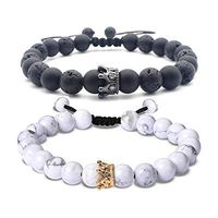 Softones 8MM Lava Rock Aromatherapy Anxiety Essential Oil Diffuser Beads Bracelet for Men Women,Friendship Couples Gifts Natural Stone Bracelets