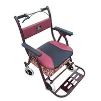 Rolling Walkers Shopping Trolley Portable Scooter Folding Wheelchair Old Man Crutches Home Shopping Cart with Seat Widened Plus Weight Seat Gift Can Bear 150 Kg (Color : Red, Size : 4990cm)