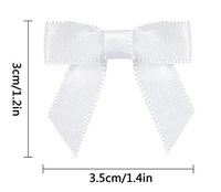 Pre-Tied Satin Gift Bows White (Pack of 50)