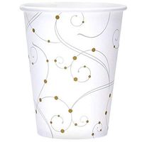 Hanna K. Signature 16 Count Swirls and Pearls Paper Cups, 12-Ounce, White