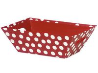Pack Of 6, Polka Dot Red Large Beveled Print Market Trays 7-1/2 X 9-7/8 X 3-1/2"