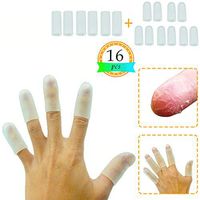 Gel Finger Protectors Silicone Finger Sleeves Compression Finger Cots for Finger Arthritis -16 Pcs Variety Gel Finger Cover
