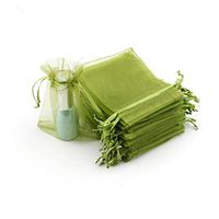 LNKA 100 PCS Assorted Colors Size Drawstring Organza Gift Bags Jewelry Pouches Festival Wedding Party Favor Candy Bags for Choose (Greenary (100pcs), 13CMx18CM(5"x7"))