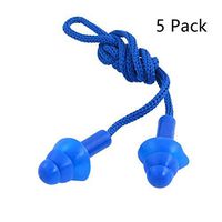 XMHF Reusable Silicone Waterproof Ear Plugs, Comfortable with Cord Earplugs for Sleeping, Snoring, Swimming, Work, Travel and Loud Events Blue 5 Pack