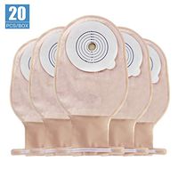 OSTUPMED Colostomy Bags, 20Pcs Ostomy Bags for Colostomy Ileostomy Stoma Care, Nonwoven Fabric One-Piece System Twist-tie Drainable Pouches, Cut to Fit (3/4"-2 3/8")