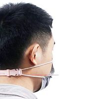 Foulon Unisex Casual White Pink Plastic Prevent Earache Mask Extension Hook Masks