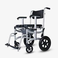GYZ Bedside Elderly Commode Chair, Aluminum Alloy Wheelchair with Wheels Foldable Waterproof Mobile Home Pregnant Women Adult Toilet seat Chair Bearing high Toilet Safety Frame (Color : A)