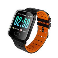 RONSHIN Smart-Watches A6 IP67 Waterproof Smart Watch Heart Rate Monitor Bracelet Wristband for Android iOS Orange,for Birthday Gifts