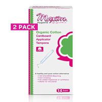 Maxim Organic Cotton Tampons, Cardboard Applicator, SUP, 28ct, No Chlorine/Dioxin/Chemical, FDA/ICEA Approved, Organic Natural Tampons, Biodegradable, Organic Tampons with Applicator, 2 Packs of 14