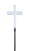 Moonrays 93243 Solar Stake Light Made of Clear Plastic with White LED Light, Cross Design, Eco Friendly, Automatic Light, Beautiful Accent for Gardens or Yard, Easy Installation