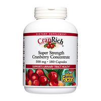 CranRich by Natural Factors, Super Strength Cranberry Concentrate, Antioxidant Supplement for Urinary Tract Support, Non-GMO, 180 capsules (180 servings)