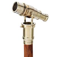ONE Handmade Brass Telescope Handle Walking Cane Walking Stick 37 x 6 x 2 Inches Golden/Brown