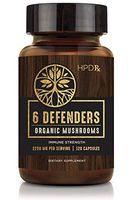 6 Defenders Organic Mushroom Extract Blend - 2250 mg Max Immunity Dose, Lion’s Mane, Chaga, Reishi, Shiitake Maitake & Turkey Tail Mushroom Supplements 30-Day Supply of Mushroom Supplement Capsules