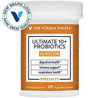 Ultimate 10+ Probiotics, 50 Billion CFUs for Digestive Health, Immune Support and Respiratory Health (60 Vegetable Capsules) by the Vitamin Shoppe