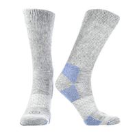 Doctor's Choice Non-Binding Casual Crew Socks, Women's, Diabetic Friendly, Seamless Toe & Half-Cushioned, 2 Pairs, Grey, Medium (Womens Shoe Size: 6-10)