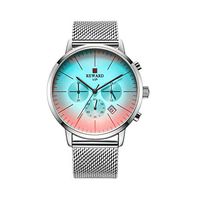 Futureshine Men Business Calendar Mesh Belt Watch Stainless Steel Dress Quartz Wristwatch