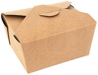 Small Kraft Paper Takeout, Carryout Food Box Container Microwavable Keep Food Safe 4 3/8 in x 3 1/2 in x 2 1/2 in by MT Products - (15 Pieces)
