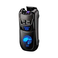 Dual Arc Lighter Double Arc Plasma Lighter USB Rechargeable Windproof Flameless Electronic No Gas Lighters Good for Cigar Candle Cigarette(Black Eagle)