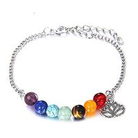 7 Chakra Colorful Beads Bracelet Lotus Pendant Energy Yoga Ankle Chain Jewe Ws Popular Cute Stylish Bracelets Charms Cheap Best Accessory Accessories