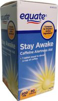 Equate Stay Awake Caffeine Alertness Aid, 80 Tablets, 200 mg