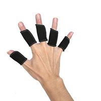 Yosooo 5 Piece Finger Protector Sleeve, Stretchy Finger Brace Splint Sleeve Arthritis Support Sports Aid(Black)