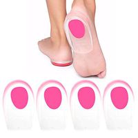 Heel Cups, 4PCS Gel Inserts for Plantar Fasciitis, Achilles Tendonitis, Heel Spur, Adhesive Heel Cushion, Shock Absorbing Support, Suitable for Women Shoe Size 9-13